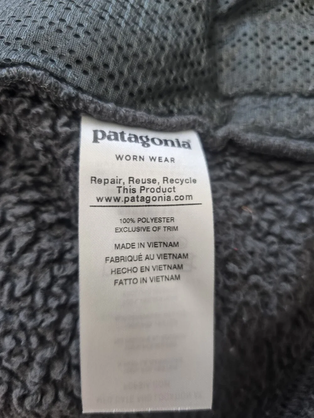 Patagonia Los Gatos 1/4 zip pullover gray high-pile fleece Slouchy Fit Girls XL